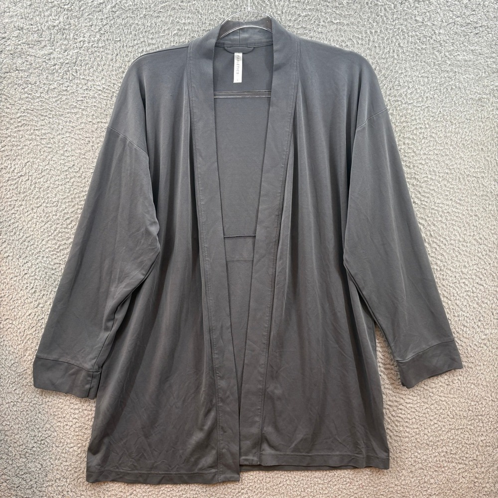 Fabletics Cardigan Women S Gray Open Front Long Sleeve Athleisure